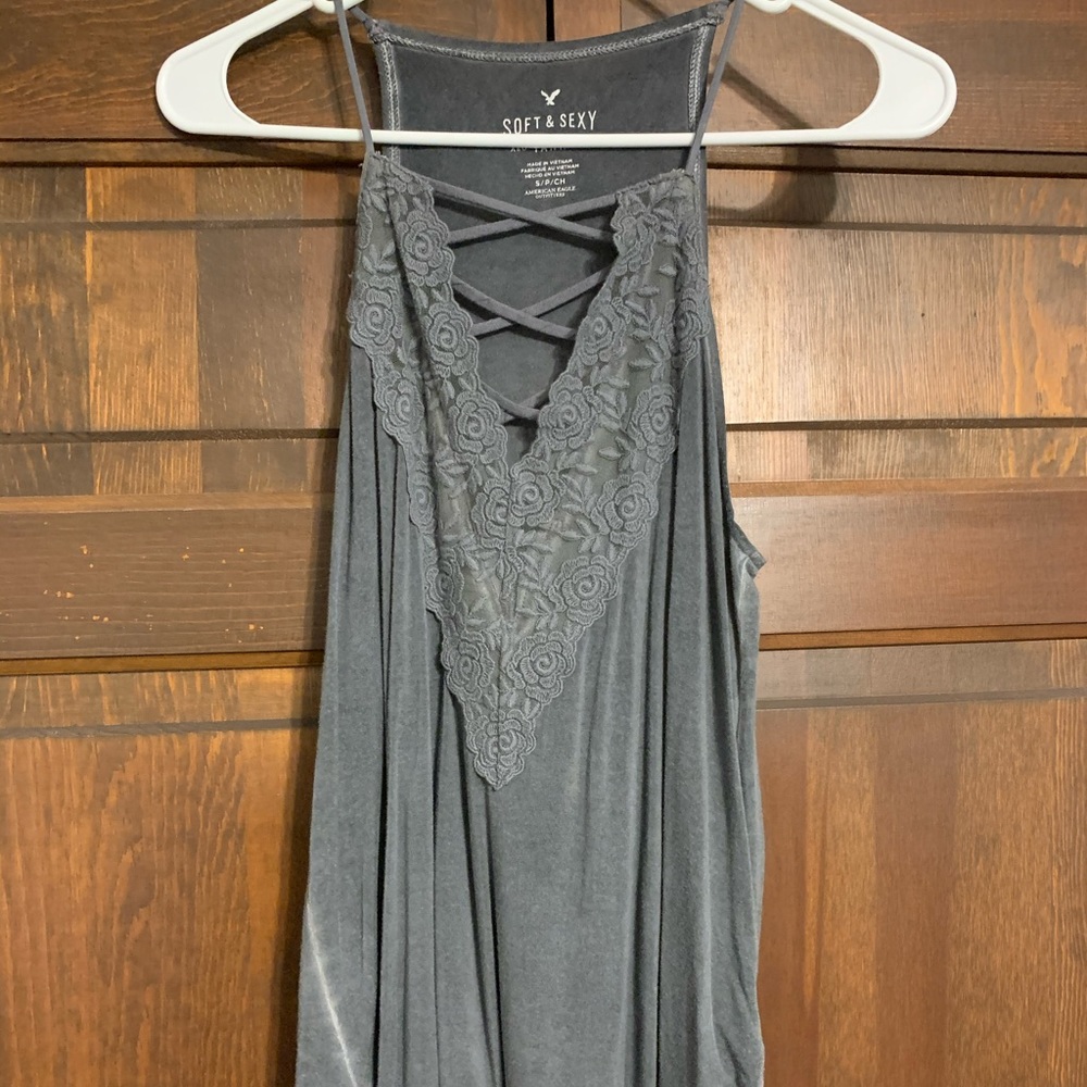 American Eagle Grey Soft and Sexy Tank Too
